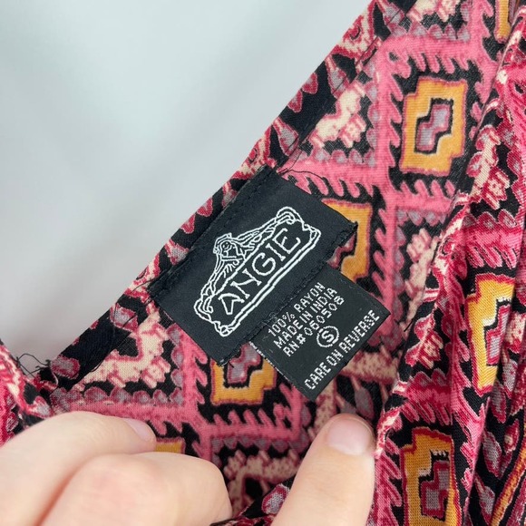 Angie Jumpsuit Womens Small Black Pink Harem Bohemian Wide Leg Sleeveless Boho - Picture 6 of 10